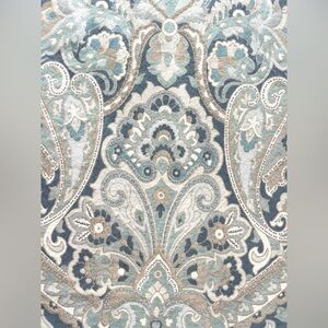 Pottery Barn McKenna Duvet Cover Paisley Blue Cotton King Sz